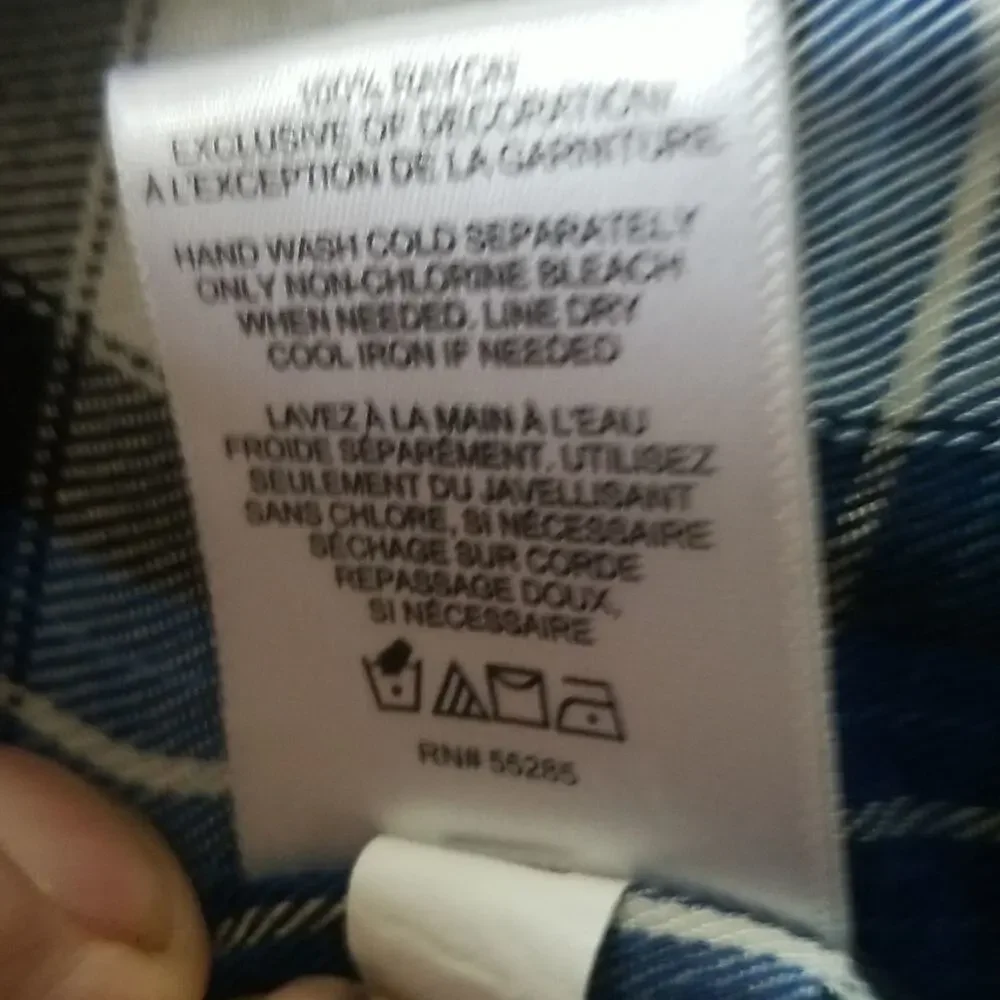 EXPRESS size SP blue white and black plaid elastic waistband long sleeve‎